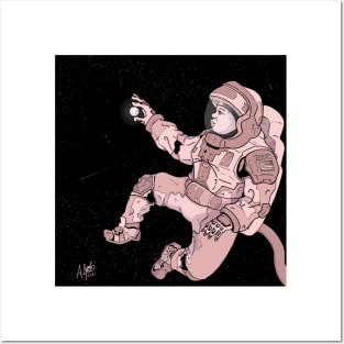 Astronaut in Pink Space Posters and Art